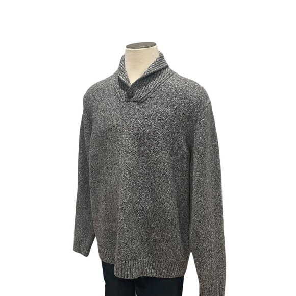 Old Navy XXL Gray Shawl Collar Sweater Marled Knit Fall Layers Cozy Grandpa Core - Picture 7 of 11